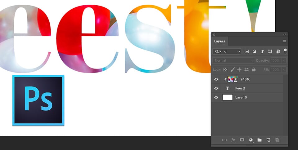 Foto in tekst in Photoshop cover