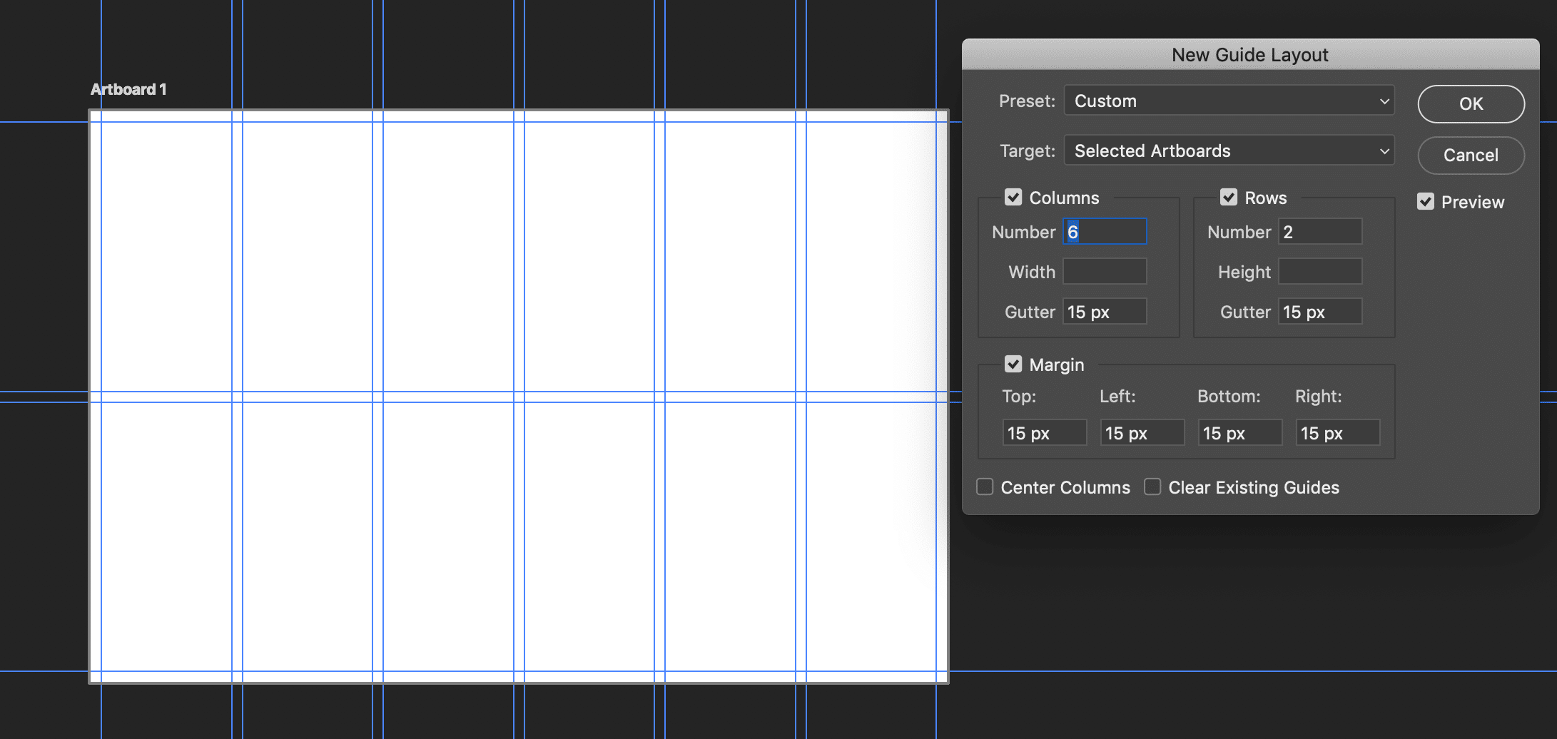Maak een kolom- en rijenlayout in Photoshop
