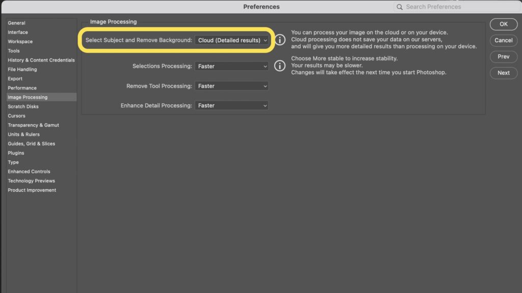 Activeer de cloud-selectiemethode