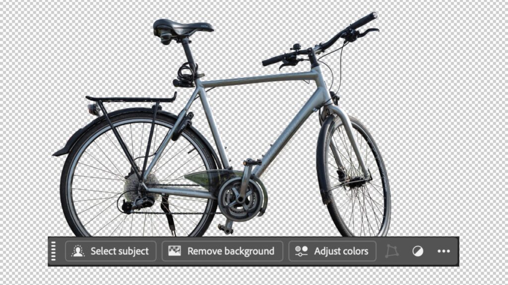 Eindresultaat van de fiets met de verwijderde achtergrond
