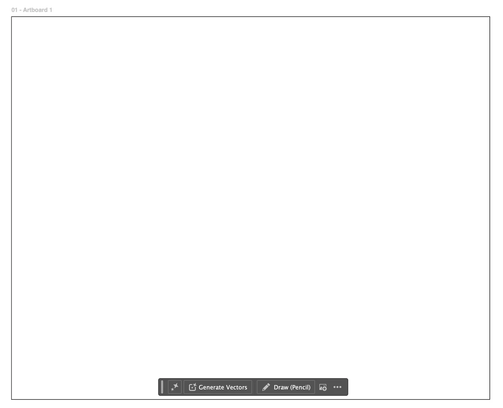 Leeg tekengebied in Illustrator met de knop Generate Vectors in de contextuele taakbalk